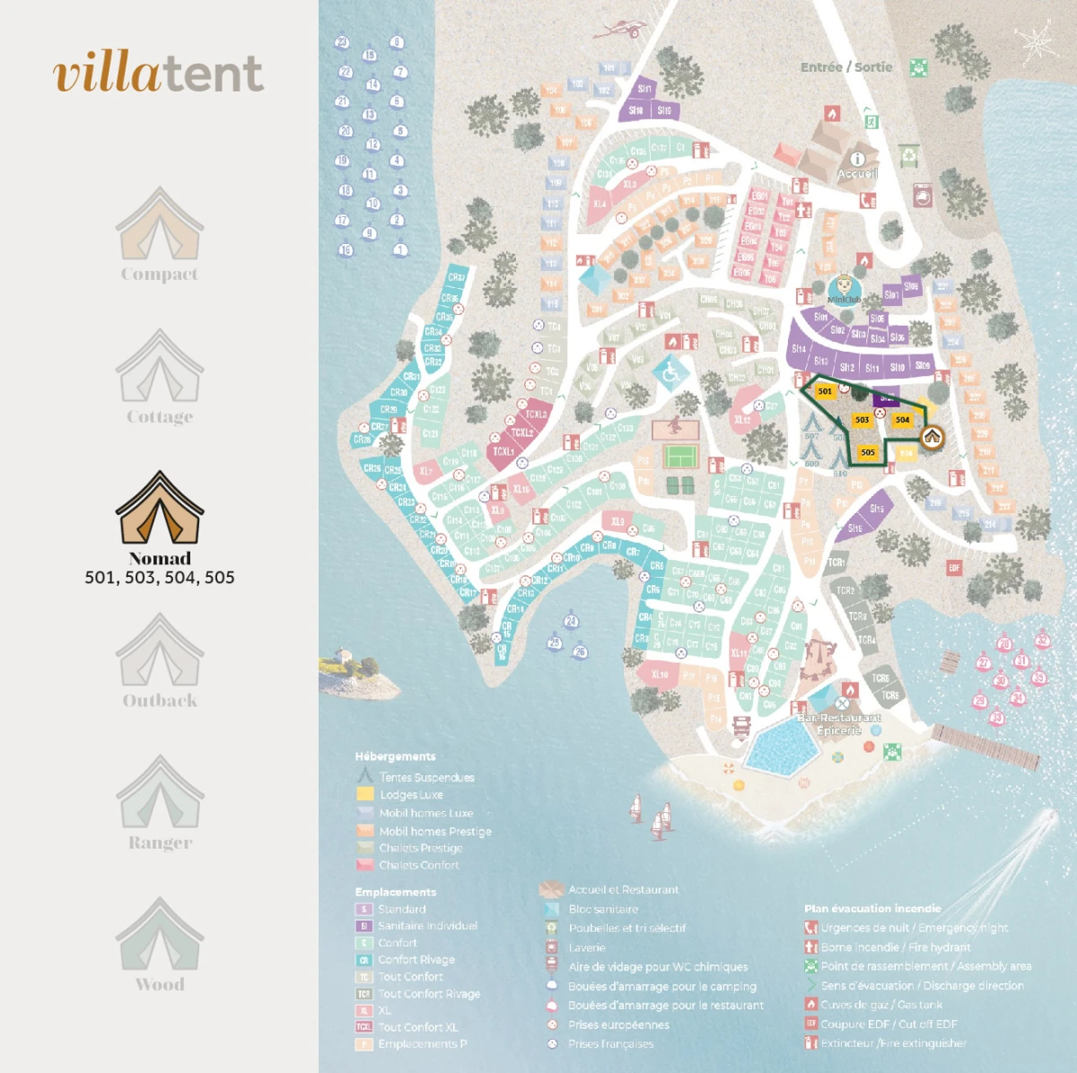 plattegrond-camping-la-presqu'île-2024